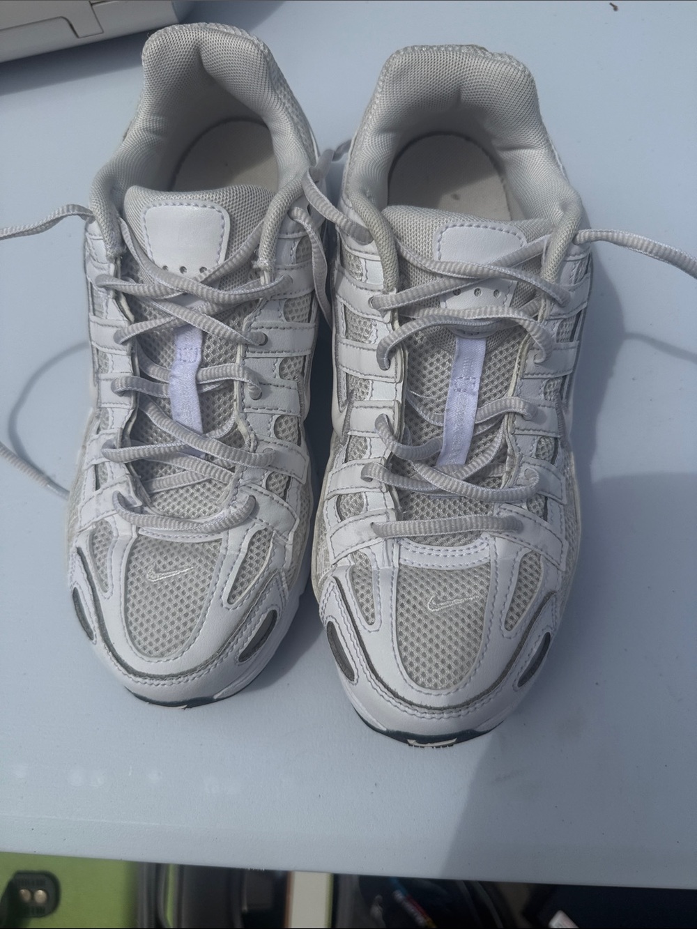White Mesh Athletic Sneakers - Classic Lace-Up